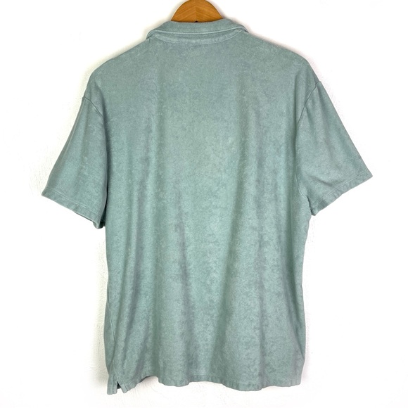 Madewell French Terry Aqua Short Sleeve Cuban Leisure Shirt size medium - Picture 3 of 5